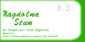 magdolna stum business card